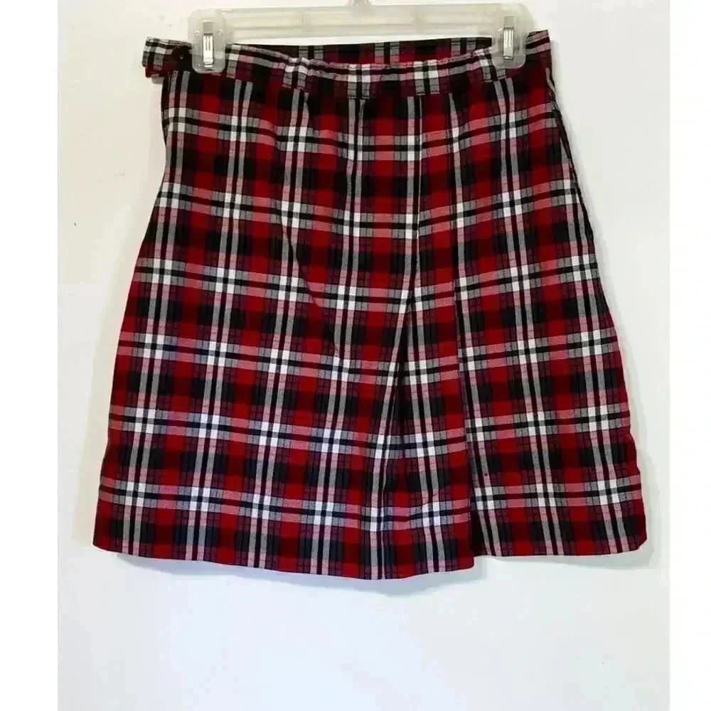SchoolBelles‎ plaid uniform skirt with pockets shorts under juniors size 7 or 28
